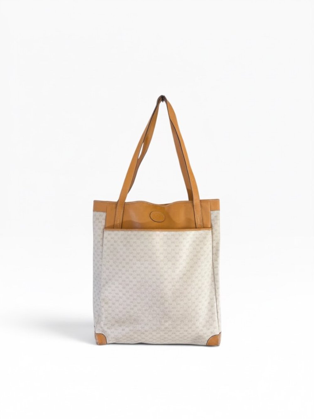 Vintage 1980s Gucci Micro GG Monogram Large Tote – Beige & Tan Leather